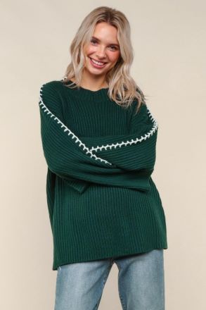 Cozy Up Green Sweater