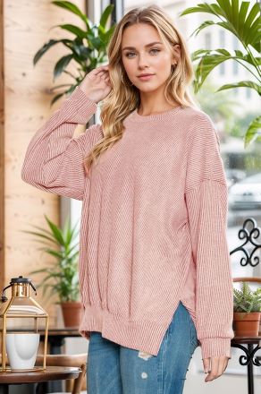 Stay Cozy Ribbed Sweatshirt