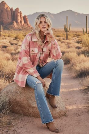 Pink Out Plaid Shacket