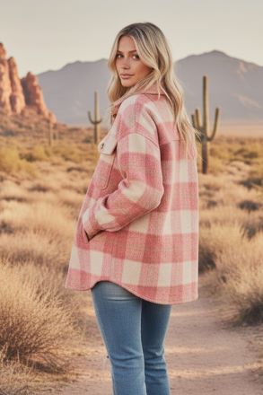 Pink Out Plaid Shacket