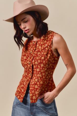 Beneath the Moon Floral Vest